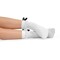White Ruffled Anklet Socks - Frilly White Opaque Lace Ruffles Top Trim Bobby Sock With Black Satin Back Bow